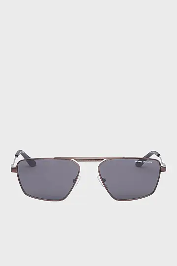 Armani Exchange AEX 2059S 610687 56 Unisex Geometrik Bronz Metal Güneş Gözlüğü