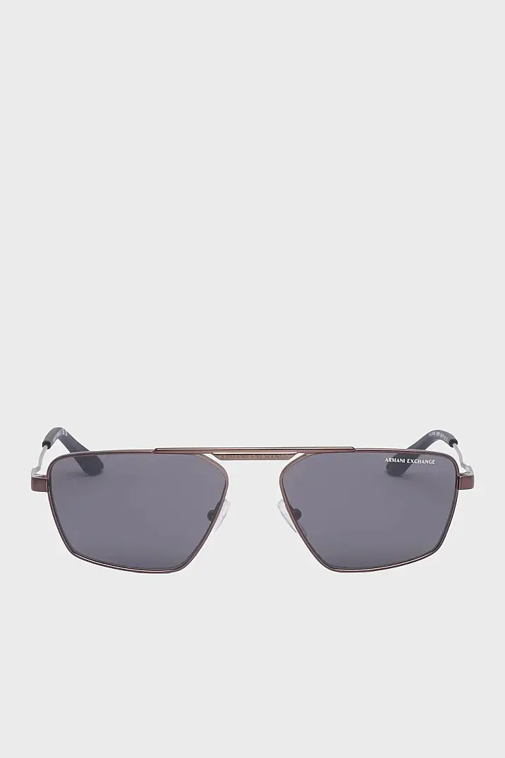 Armani Exchange AEX 2059S 610687 56 Unisex Geometrik Bronz Metal Güneş Gözlüğü - 1