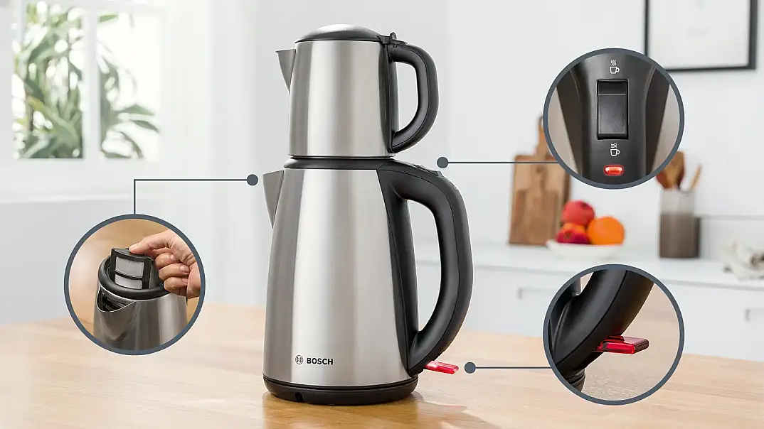 Bosch TTA5883 1800 W Çelik Demlikli Çay Makinesi - 2